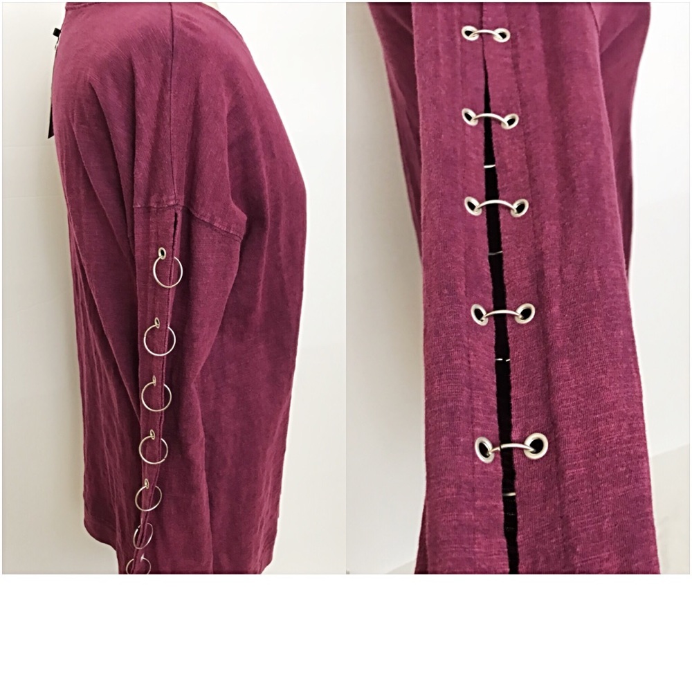 📍SALE Mineral Wash Ring Sleeve Tunic Top SML - Picture 3 of 8